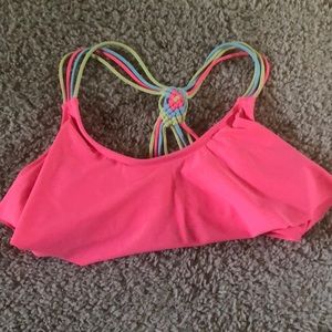 Bright pink bathing suit top